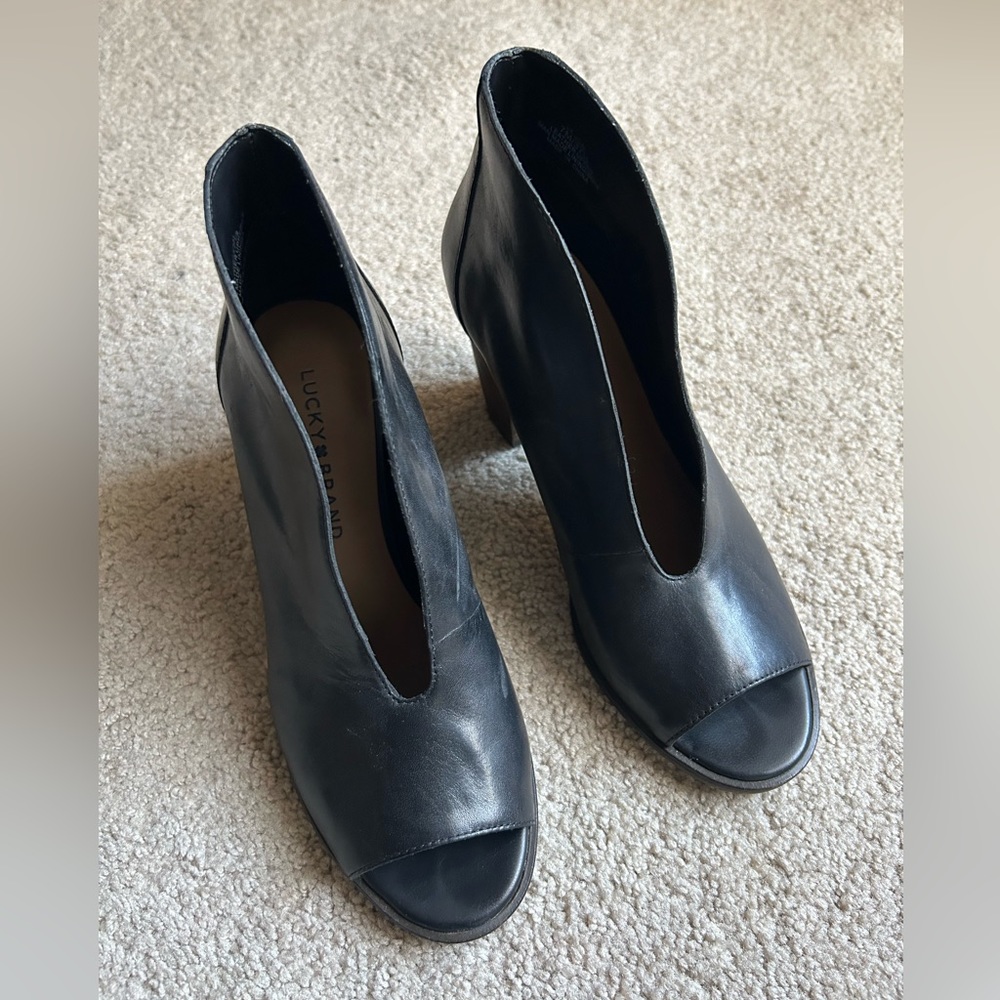 Lucky Brand black leather booties
